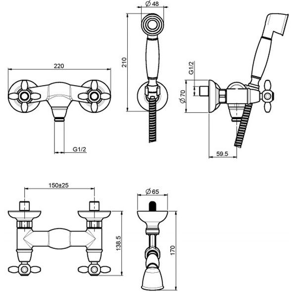 Смеситель для душа Fima Carlo Frattini Olivia F5005OR (золотой)