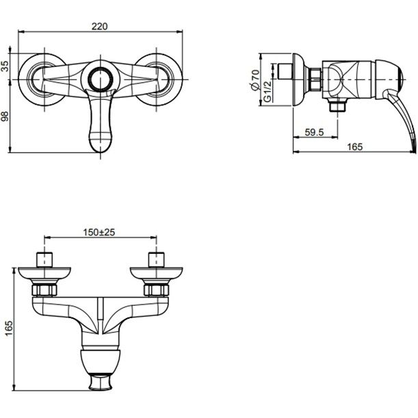 Смеситель для душа настенный Fima Carlo Frattini Lamp F3305/1CR (хром)
