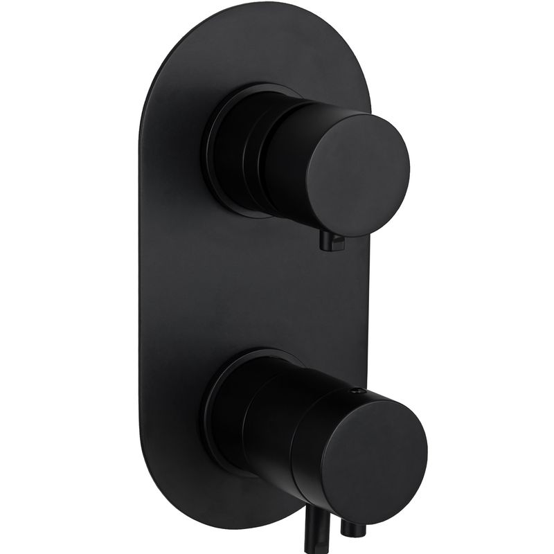 Смеситель для душа Remer Elegance NT93KBNO (черный матовый), с термостатом