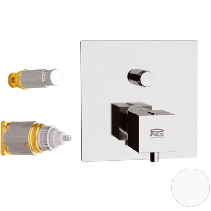 Смеситель для душа Remer Q-Elegance QT09KBBO (белый матовый), с термостатом