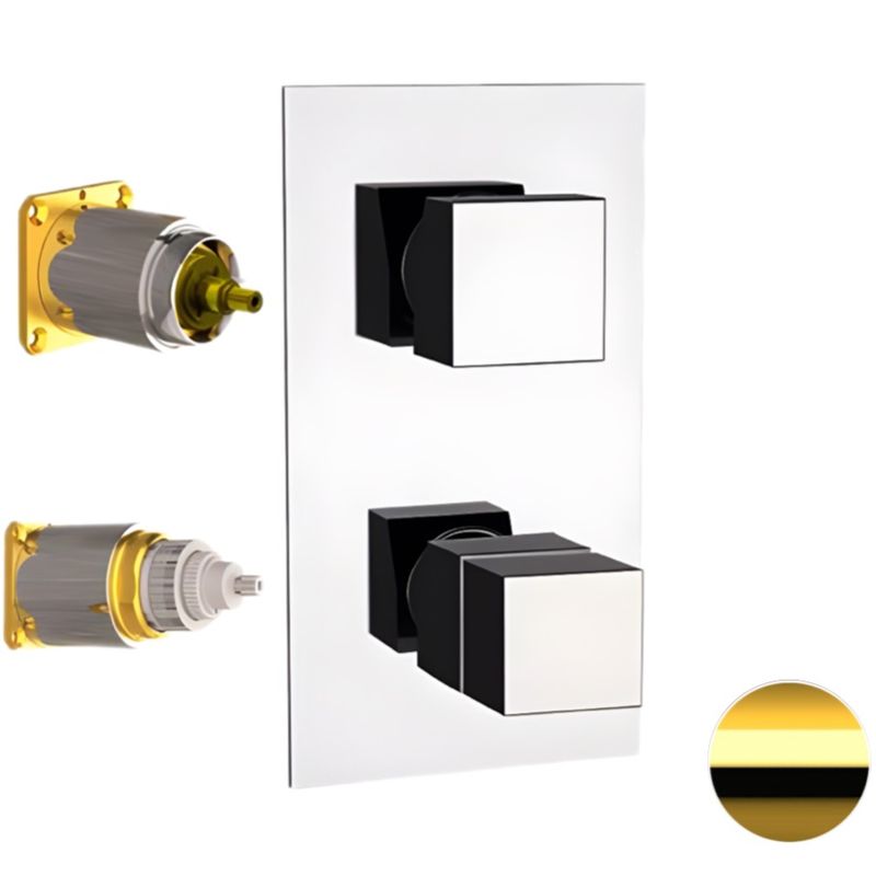 Смеситель для душа Remer Q-Elegance QT92KBDO (золотой), с термостатом