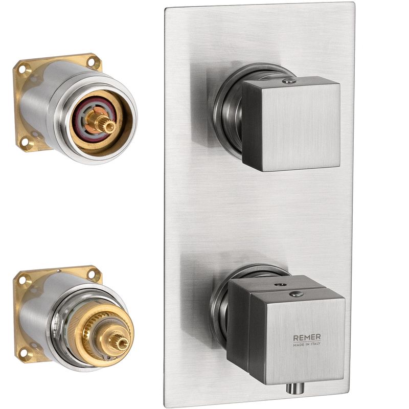 Смеситель для душа Remer Q-Elegance QT92KBNP (никель брашированный), с термостатом