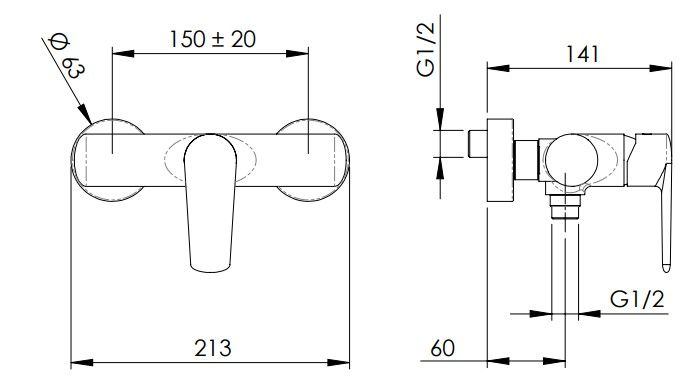 Смеситель для душа Remer Vanity V33 (хром)