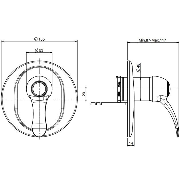 Смеситель для душа скрытого монтажа Fima Carlo Frattini Lamp F3309X1OR (золотой)