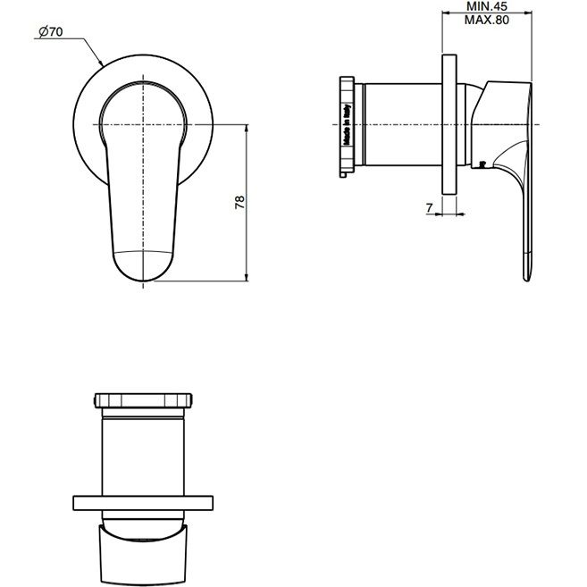 Смеситель для душа скрытого монтажа Fima Carlo Frattini Serie 22 F3833N1CR (хром)