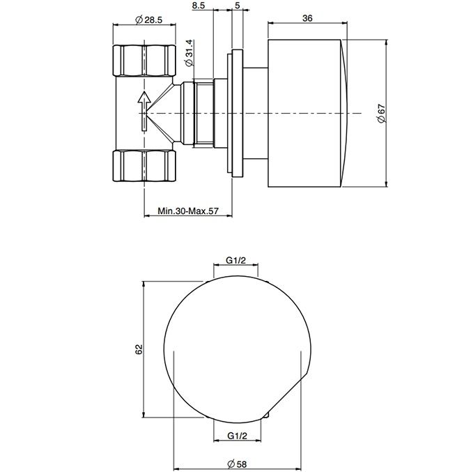 Смеситель для душа скрытого монтажа Fima Carlo Frattini So F3183N1OR (золотой)