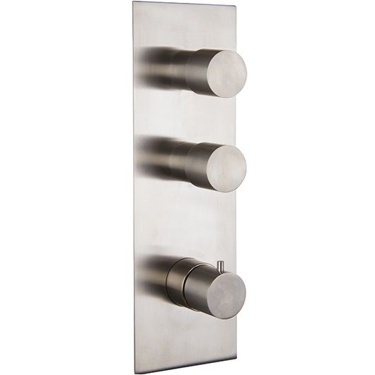 Смеситель для душа скрытого монтажа Fima Carlo Frattini Spillo Steel F3089X2INOX (нержавеющая сталь),  с термостатом, 2 источника