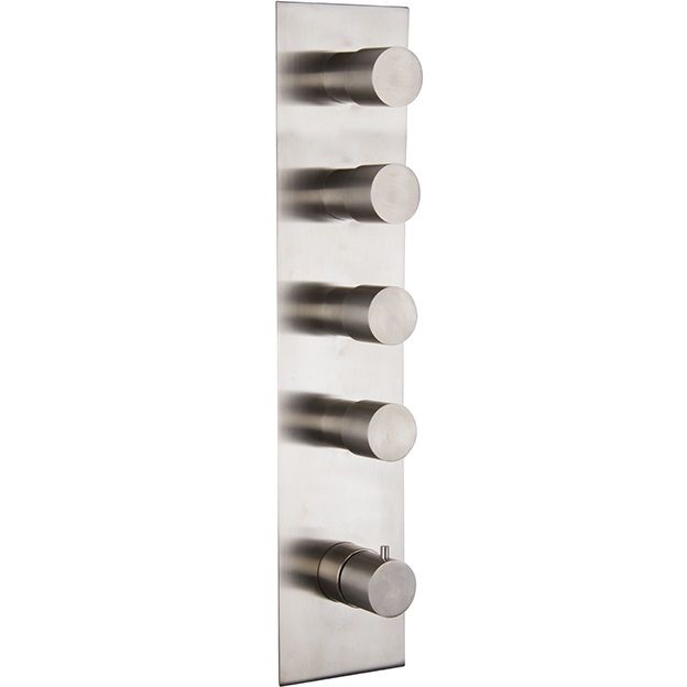 Смеситель для душа скрытого монтажа Fima Carlo Frattini Spillo Steel F3089X4INOX (нержавеющая сталь), с термостатом, 4 источника