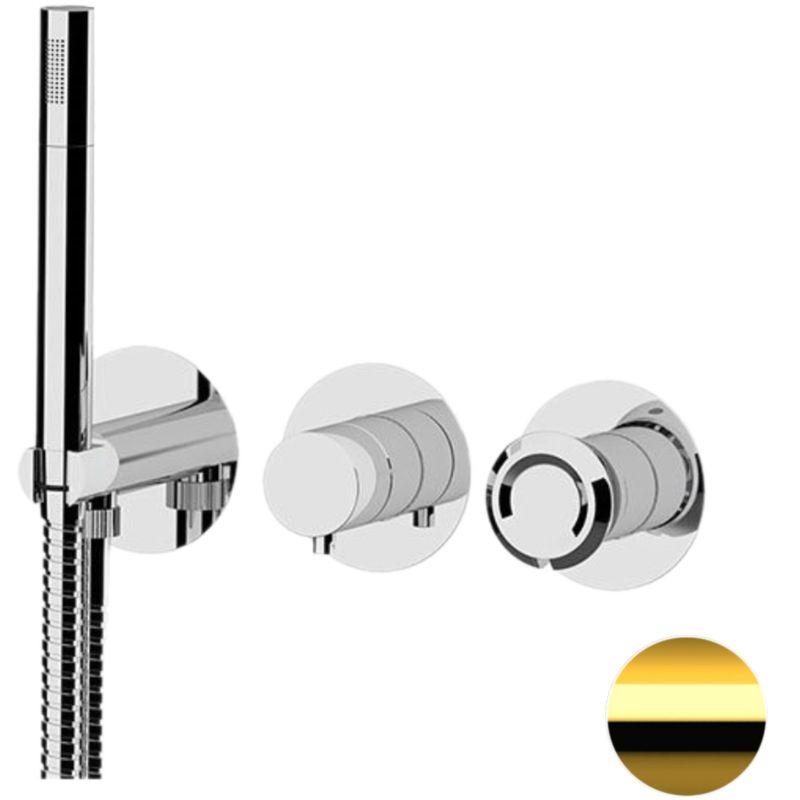 Смеситель для душа скрытого монтажа Remer Element ET97D3PDO (золотой)