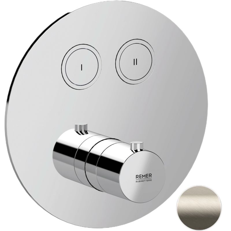 Смеситель для душа скрытого монтажа Remer X Style X99D2KBXV (сталь), с термостатом