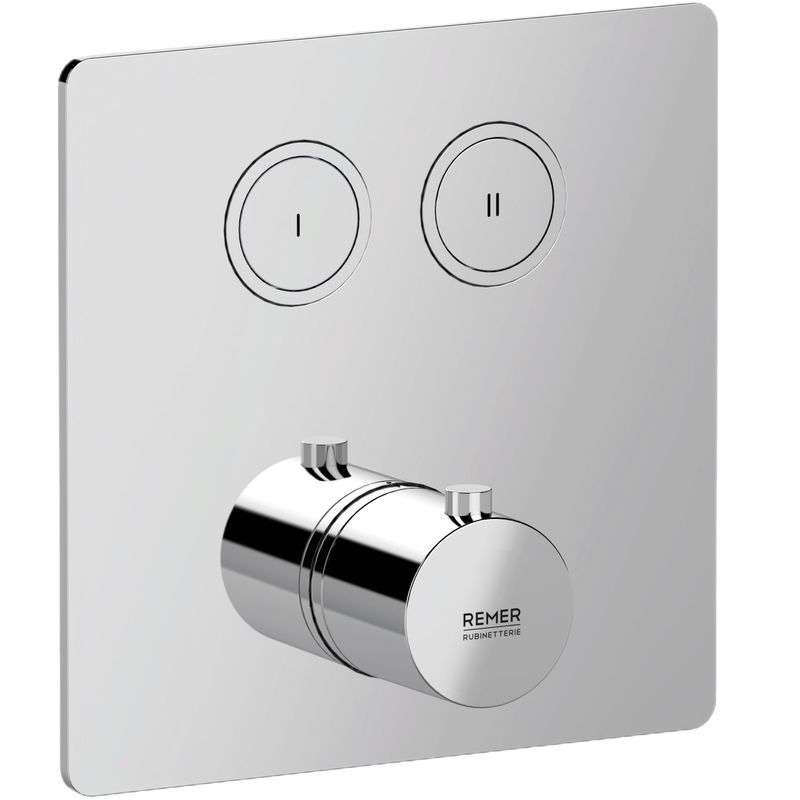 Смеситель для душа скрытого монтажа Remer X Style X99QD2KB (хром), с термостатом