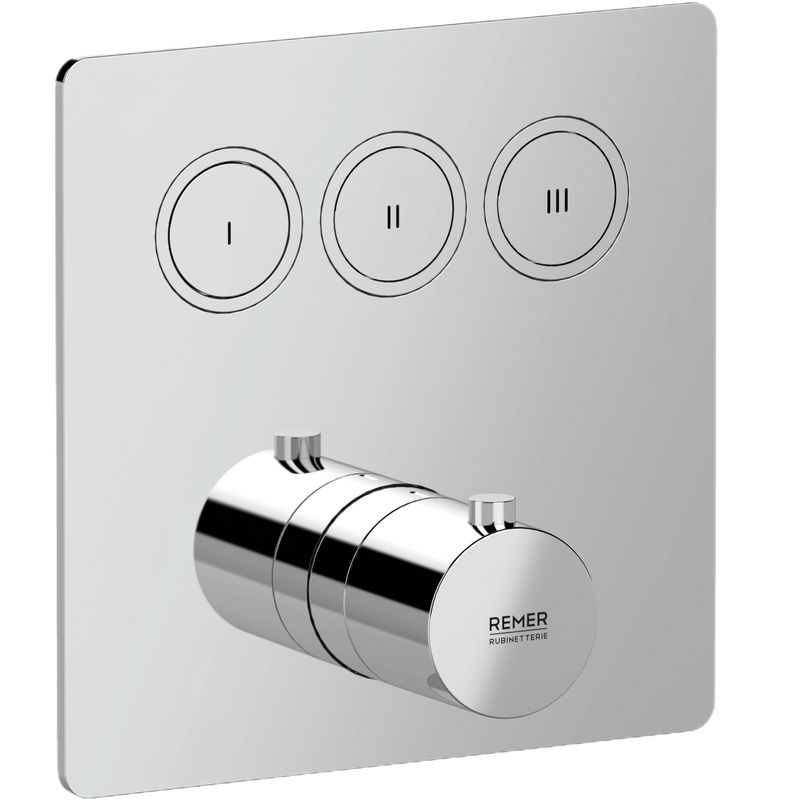Смеситель для душа скрытого монтажа Remer X Style X99QD3KB (хром), с термостатом