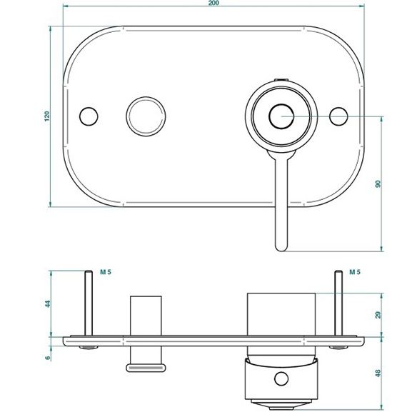 Смеситель для душа скрытого монтажа THG Capucine Vert Decor Platine A7E-A02-6550B (хром), на 2 источника