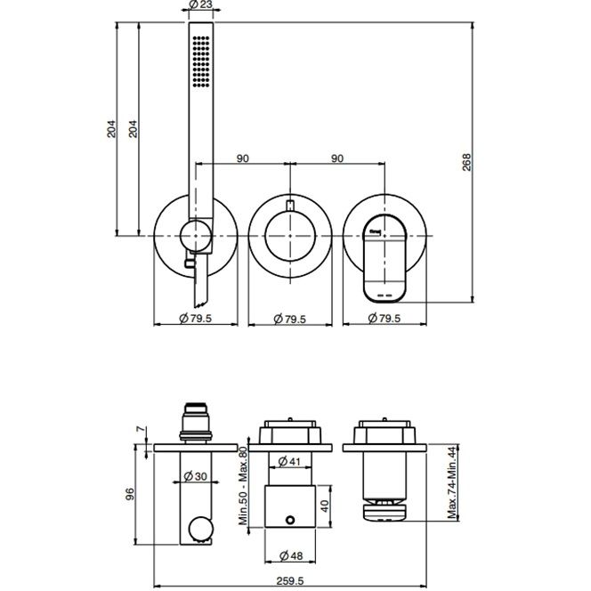 Смеситель для душа встраиваемый Fima Carlo Frattini Flo F3819WX8CR (хром)