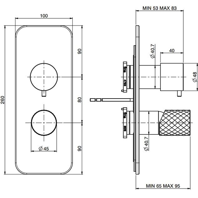 Смеситель для душа встраиваемый Fima Carlo Frattini Spillo Tech F3039TX6XCR (хром)