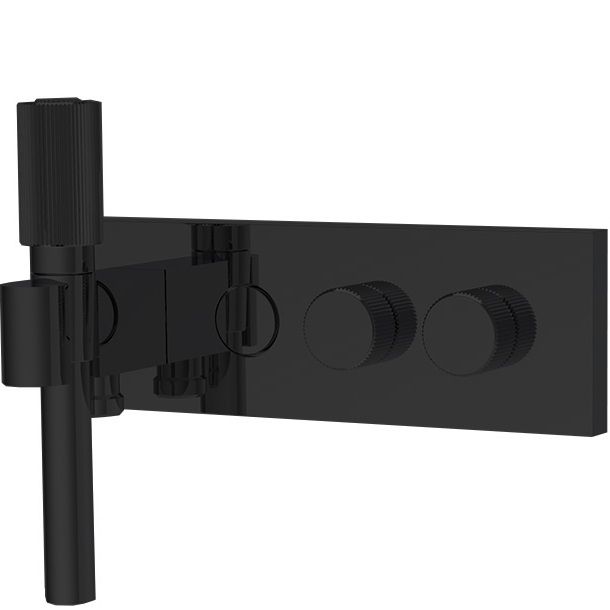 Смеситель для душа встраиваемый Fima Carlo Frattini Switch F5979X2NS (черный матовый), с ручным душем