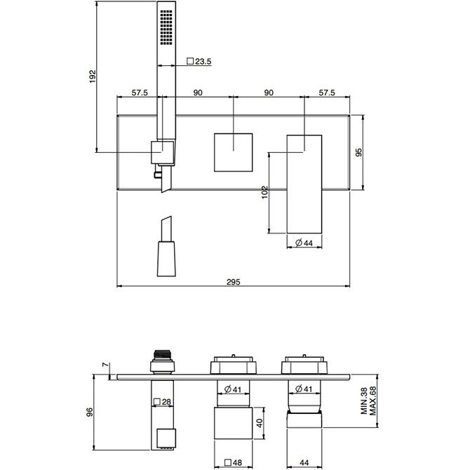 Смеситель для душа встраиваемый Fima Carlo Frattini Zeta F3989WX2CR (хром)