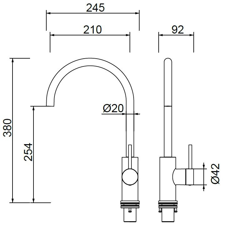 Смеситель для кухни Abber Wasser Kreis 316 AF8114BG (светлое золото брашированное)