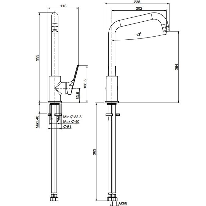 Смеситель для кухни Fima Carlo Frattini Kitchen Serie 4 F3767/1RCR.ES (хром)