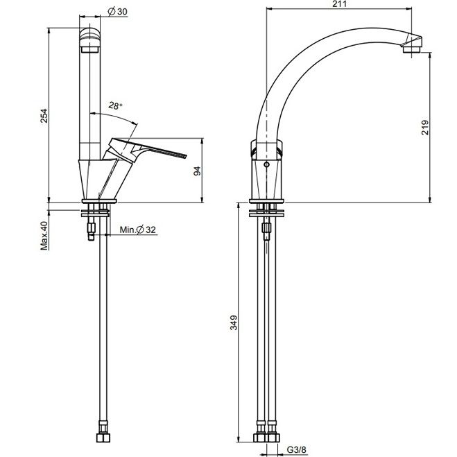 Смеситель для кухни Fima Carlo Frattini Kitchen Serie 4 F3797/2CR (хром)