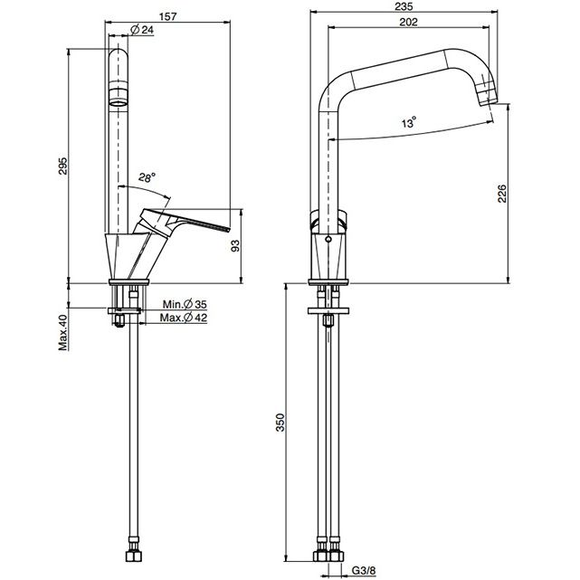 Смеситель для кухни Fima Carlo Frattini Kitchen Serie 4 F37971CR.ES (хром)