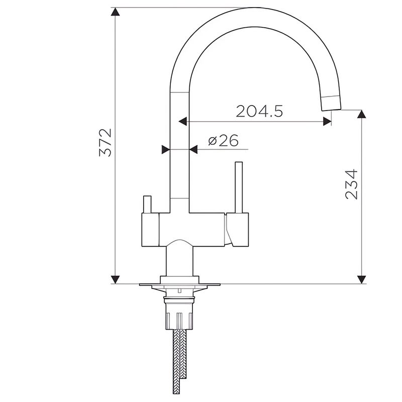 Смеситель для кухни Omoikiri Yamada-P-BL 4974226 (черный)