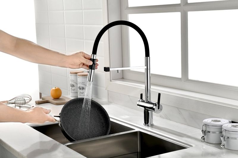 Смеситель для кухни Paulmark Gravity Gr213188-CR (хром), с краном для питьевой воды