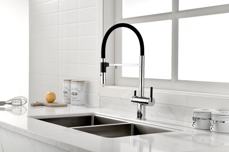 Смеситель для кухни Paulmark Gravity Gr213188-CR (хром), с краном для питьевой воды