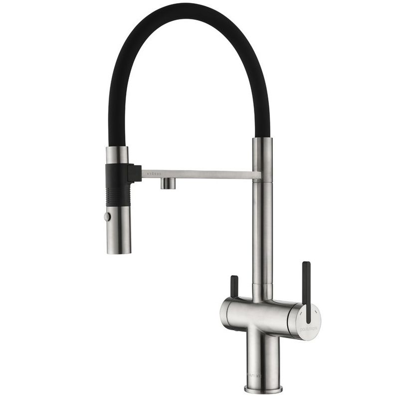 Смеситель для кухни Paulmark Gravity Gr213188-NI (никель), с краном для питьевой воды