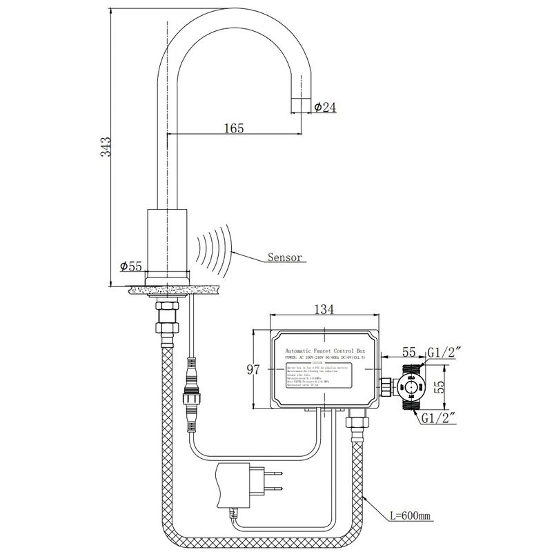 Смеситель для кухни Raiber Sensor RSF88198 (хром)