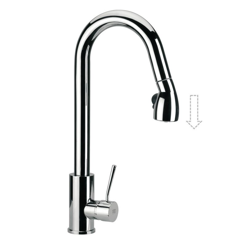 Смеситель для кухни Remer Minimal N86 (хром), с выдвижным изливом