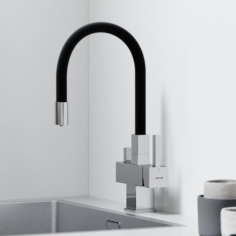 Смеситель для кухни Sancos Арно (Arno) SC4005CH (хром), с гибким изливом, с подключением к фильтру