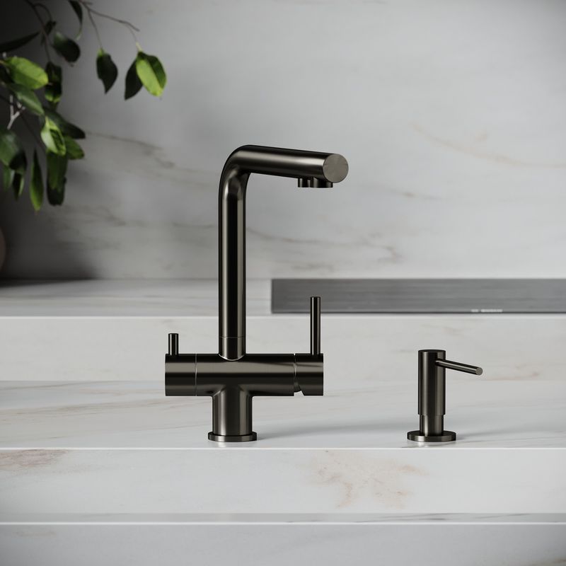 Смеситель для кухни Sancos Фостер (Foster) SC4014GG (вороненая сталь), с подключением к фильтру