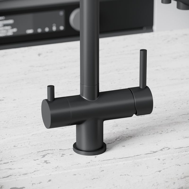 Смеситель для кухни Sancos Фостер (Foster) SC4014MB (черный матовый), с подключением к фильтру