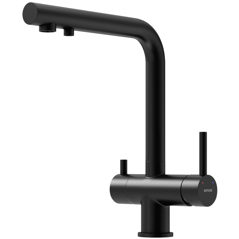 Смеситель для кухни Sancos Фостер (Foster) SC4014MB (черный матовый), с подключением к фильтру
