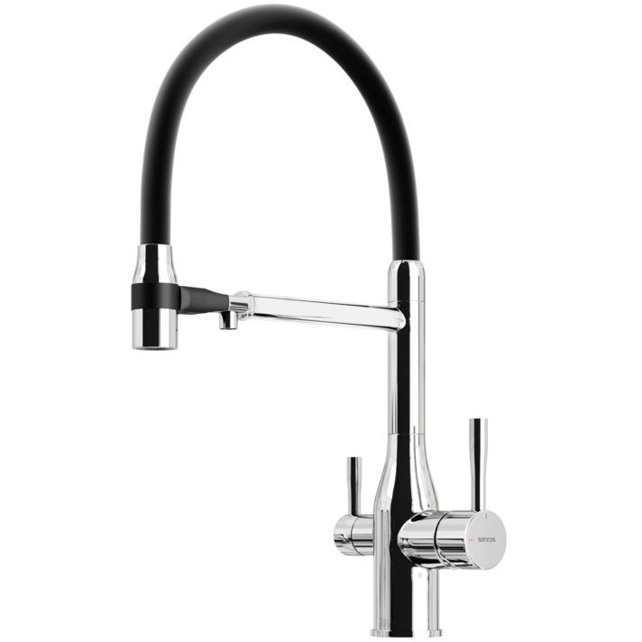 Смеситель для кухни Sancos Garda / Гарда SC4009CH (хром), с гибким изливом с подключением к фильтру