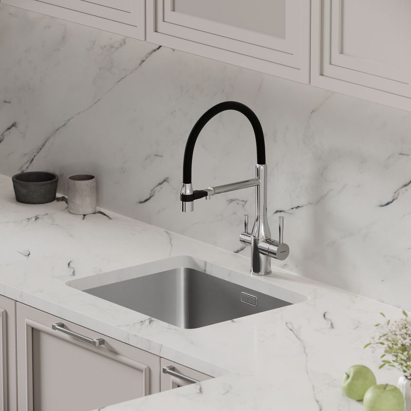 Смеситель для кухни Sancos Garda / Гарда SC4009CH (хром), с гибким изливом с подключением к фильтру