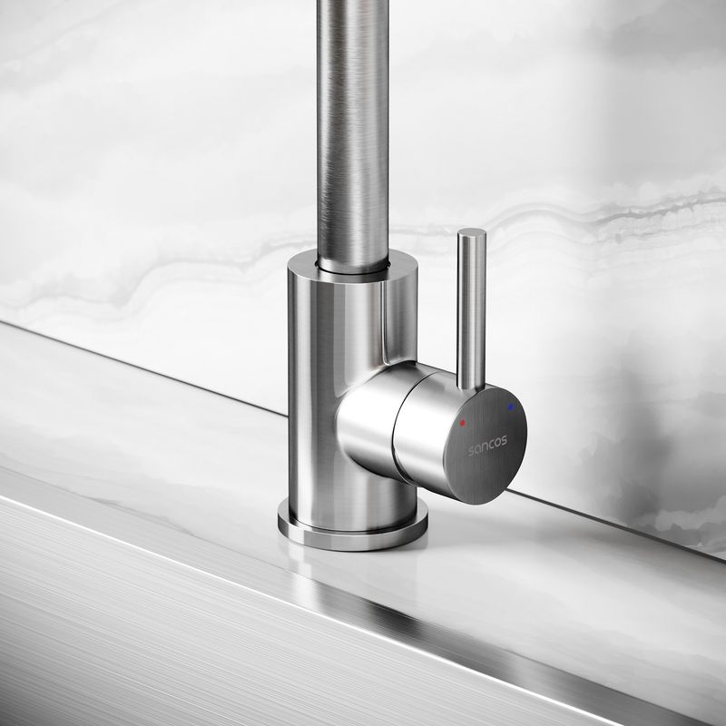 Смеситель для кухни Sancos Сталь (Stainless) SC12001SS (нержавеющая сталь)