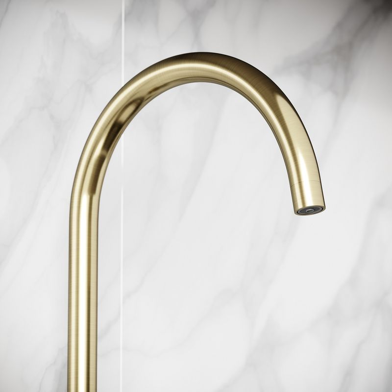 Смеситель для кухни Sancos Тапер (Taper) SC4012BG (брашированное золото), с подключением к фильтру