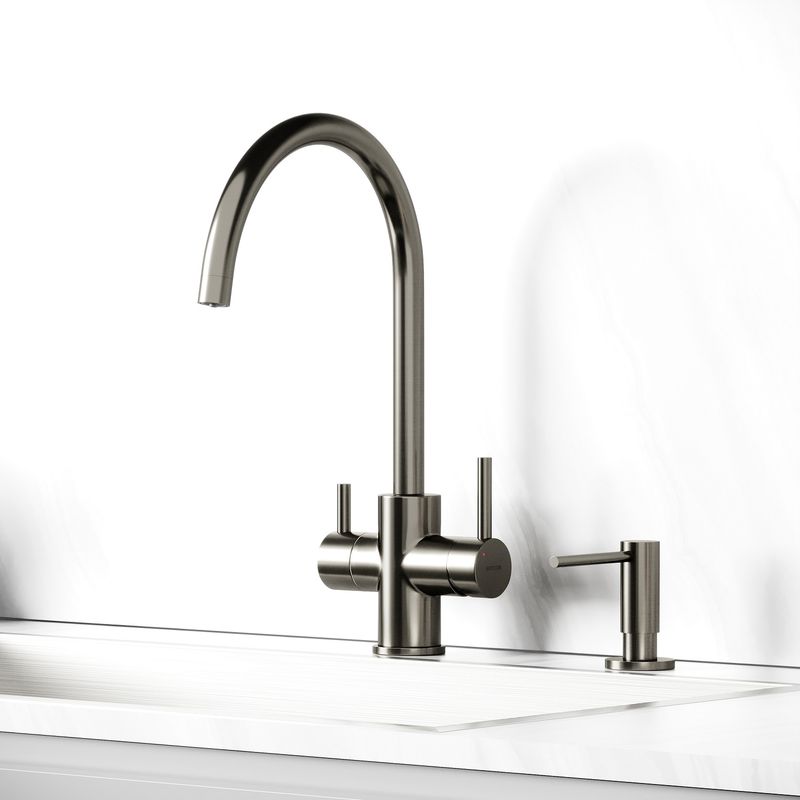 Смеситель для кухни Sancos Тапер (Taper) SC4012GG (вороненая сталь), с подключением к фильтру
