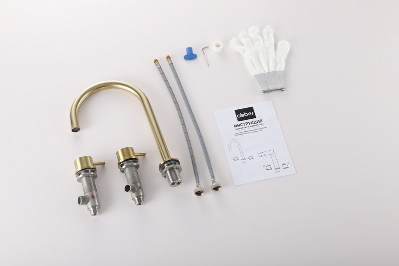 Смеситель для раковины Abber Wasser Kreis 316 AF8108BG-M (золото брашированное)