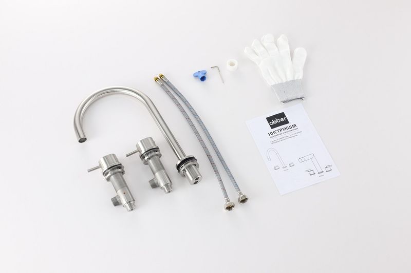 Смеситель для раковины Abber Wasser Kreis 316 AF8108BST-M (сталь брашированная)