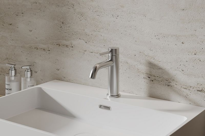 Смеситель для раковины Abber Wasser Kreis 316 AF8110BST (сталь брашированная) 