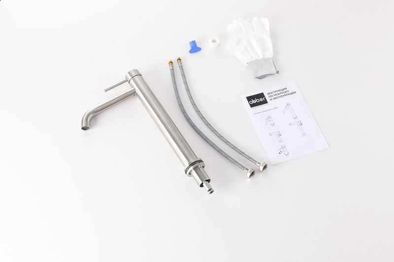 Смеситель для раковины Abber Wasser Kreis 316 AF8111BST-L (сталь брашированная)