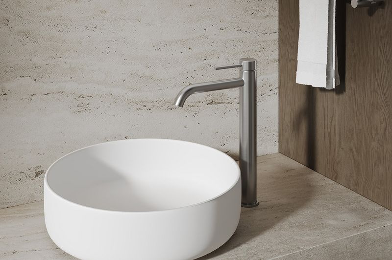 Смеситель для раковины Abber Wasser Kreis 316 AF8111BST-L (сталь брашированная)