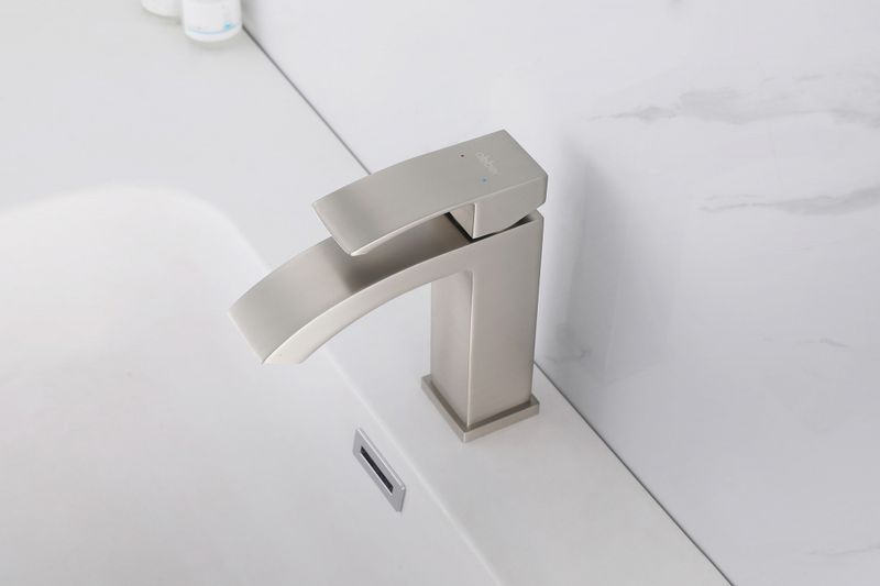 Смеситель для раковины Abber Wasserfall AF8610SP (сатин), без донного клапана 