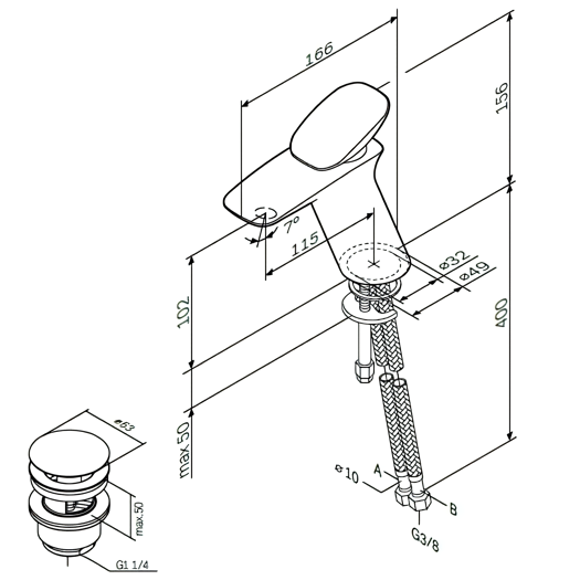 Смеситель для раковины AM.PM Spirit V2.0 F70A82100