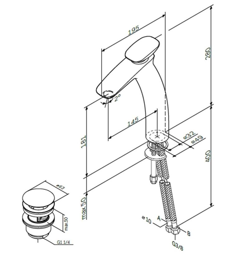 Смеситель для раковины AM.PM Spirit V2.0 F70A92200