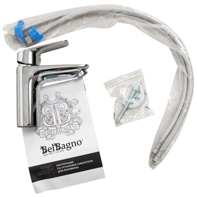 Смеситель для раковины BelBagno Due DUE-LVM-CRM-W0 (хром), без донного клапана