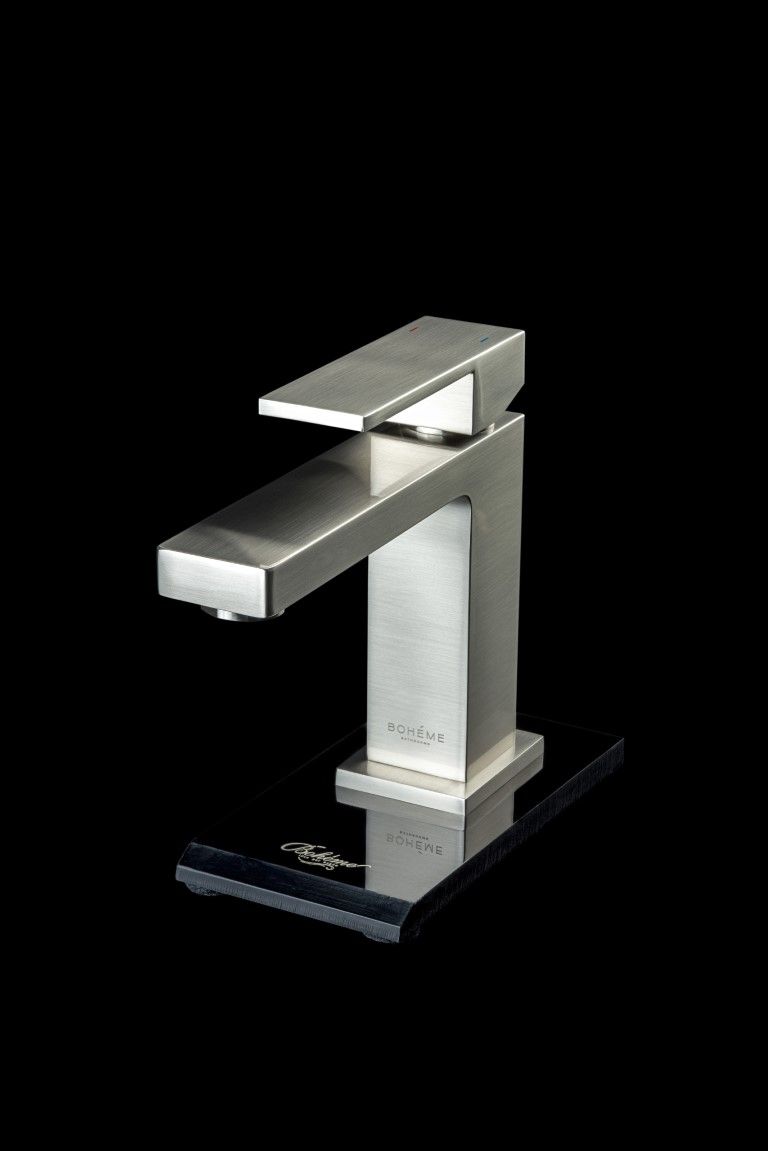 Смеситель для раковины Boheme Qubic 471-NB (никель брашированный), без донного клапана